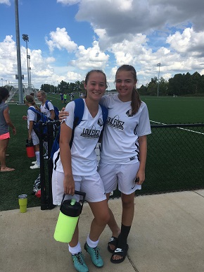 Katlin and a friend after a soccer game.